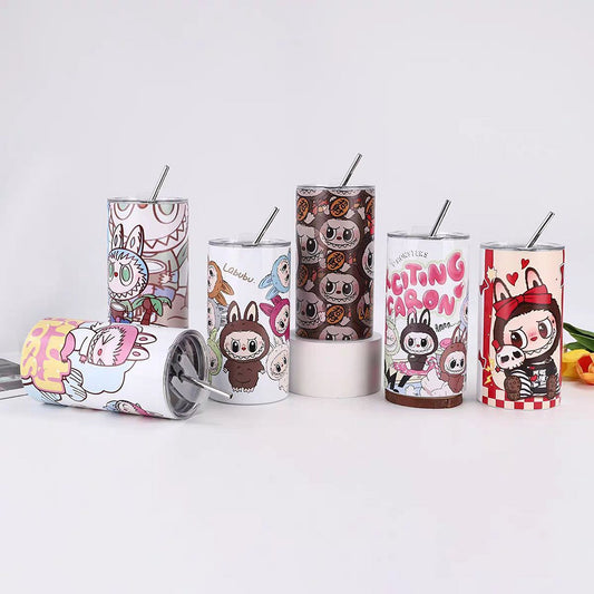 vaso con bombilla de labubu 650ML