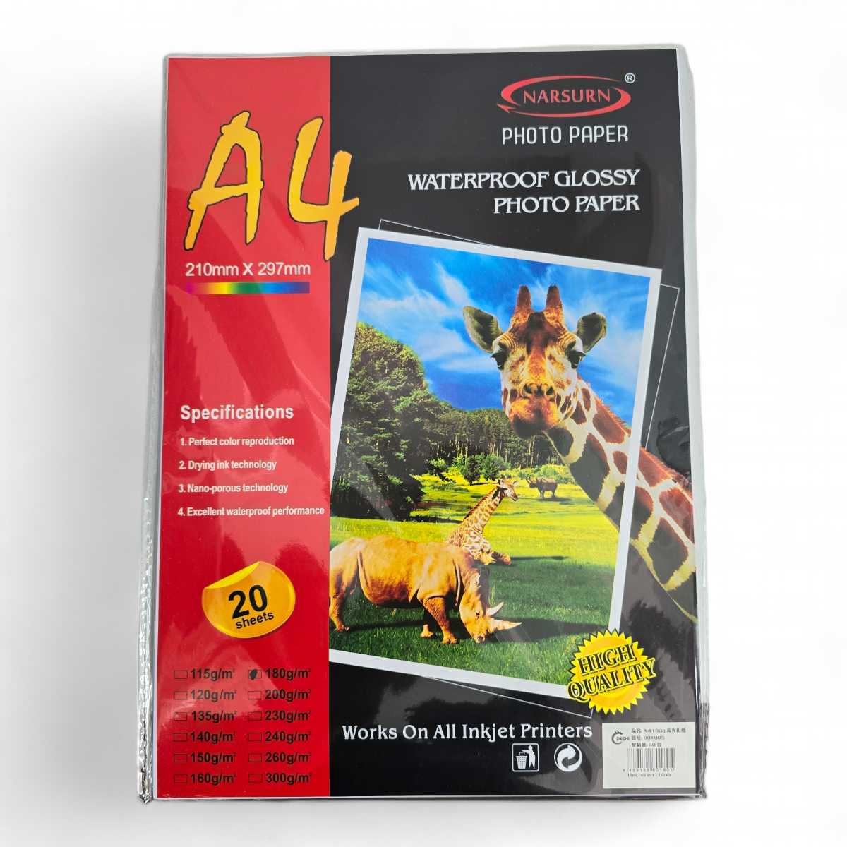 papel fotográfico A4 *20 hojas