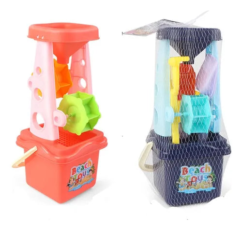 Reloj De Arena Juguete De Playa Balde Rastrillo Moldes 6p