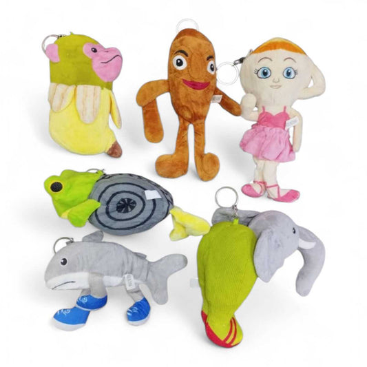 set 6 llavero de peluche de Italian brainrot Tralalero Tralala Pequeño