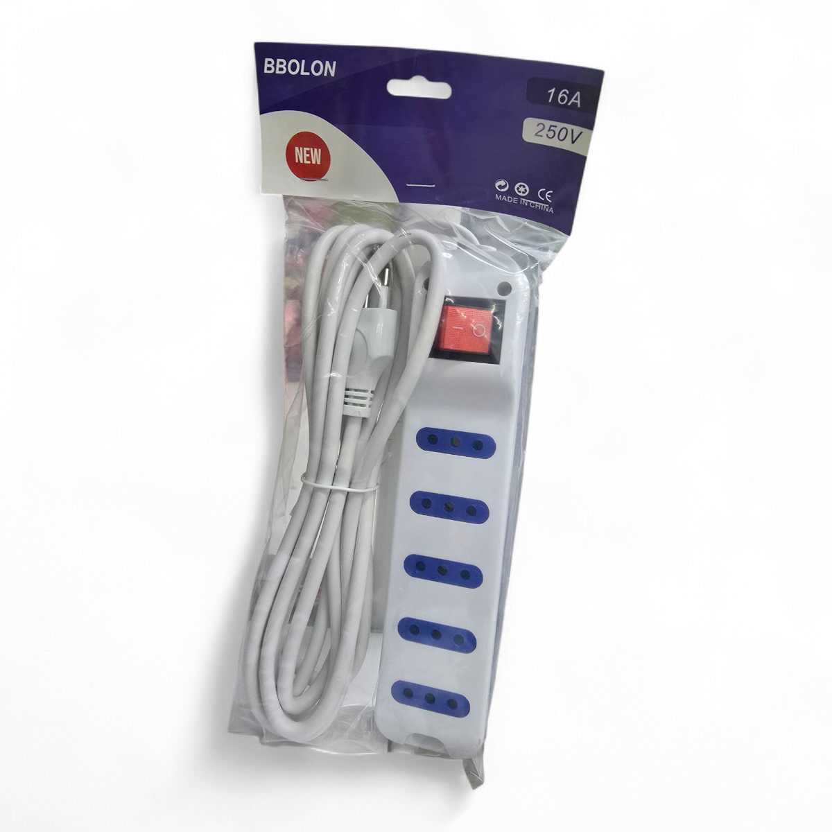 Alargador Electrico 3 Mts 5 Boca Blanca Con Switch
