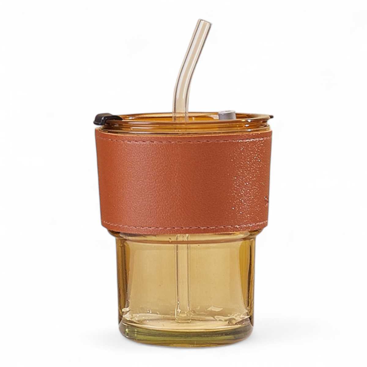 Vaso vidrio con Bombilla vidrio
