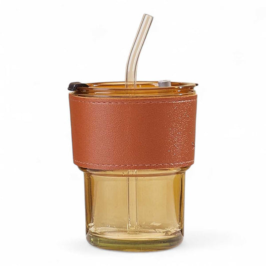 Vaso vidrio con Bombilla vidrio
