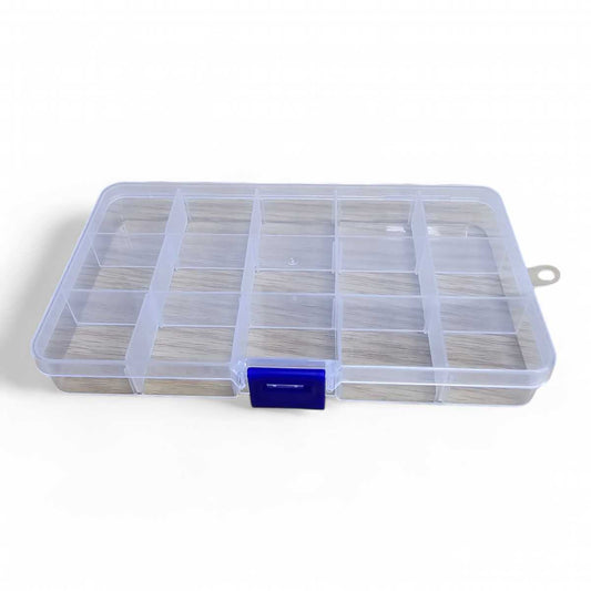 Caja de plástico de 15 rejillas