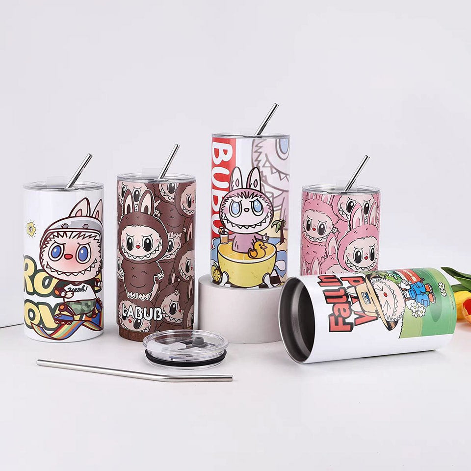 vaso con bombilla de labubu 650ML