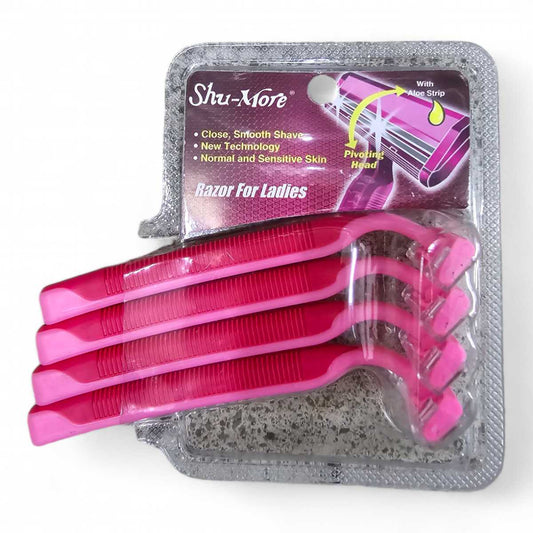4p Maquinilla de afeitar desechable rosa