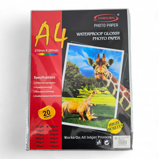 papel fotográfico A4 *20 hojas