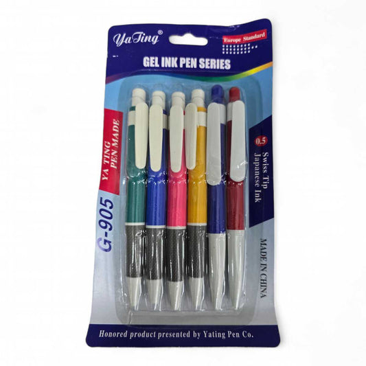 Pack 6 Bolígrafos Click Lápices 1mm Estudio Oficina