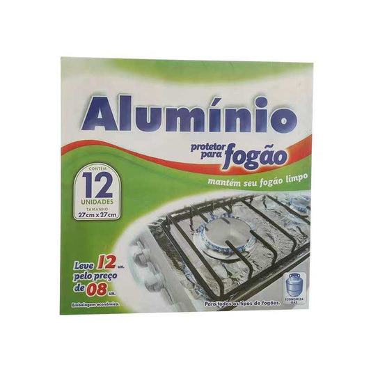 set 12 lamina de aluminio protector estufa gas