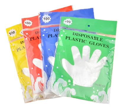 Guantes Plásticos Desechables (100 Unidades)