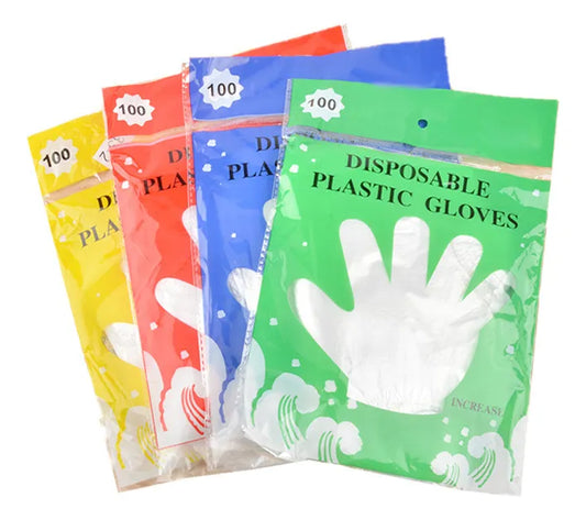 Guantes Plásticos Desechables (100 Unidades)