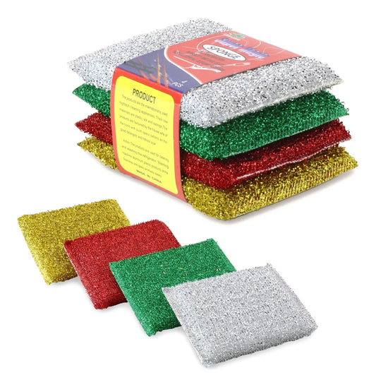 Set 4 Esponjas Metalizada Para Limpieza