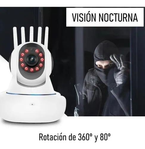 Camara Ip Vigilancia Robotizada Hd/wifi/ 5 Antenas 360 Grado