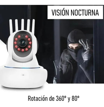 Camara Ip Vigilancia Robotizada Hd/wifi/ 5 Antenas 360 Grado