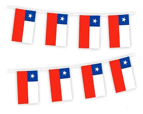 Guirnalda De 10 Banderas Fiestas Patrias Bandera Chile
