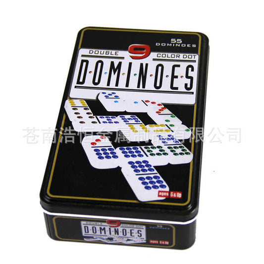 Dominó De Colores Estuche Metalico 55 Piezas