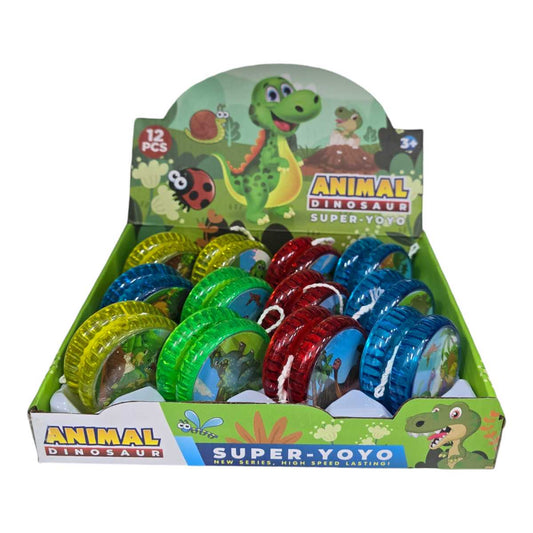 Set 12 Yoyos De Dinosaurio Con Luz Juego