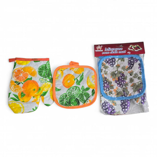 Set De Guante Y Agarradera Protector Cocina Horno Toma Ollas