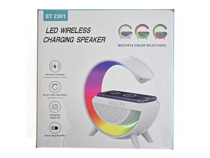 Parlante Bluetooth Lámpara Cargador Inalámbrico Rgb Bt-2301