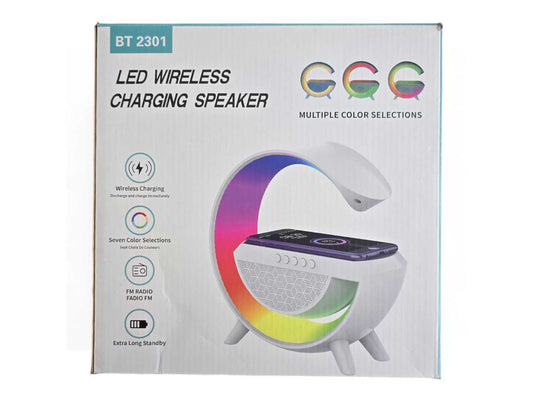 Parlante Bluetooth Lámpara Cargador Inalámbrico Rgb Bt-2301