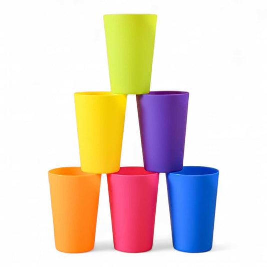 Set 6 vasos de plástico de colores